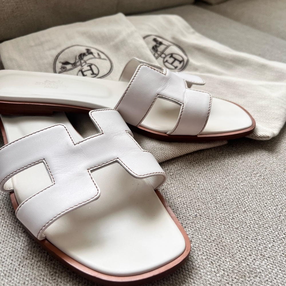 Authentic Hermes Orans Sandals Size 37 1/2 EU